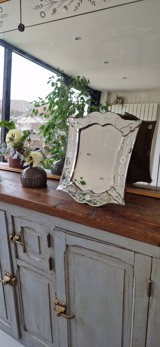 Ancien miroir vénitien de table